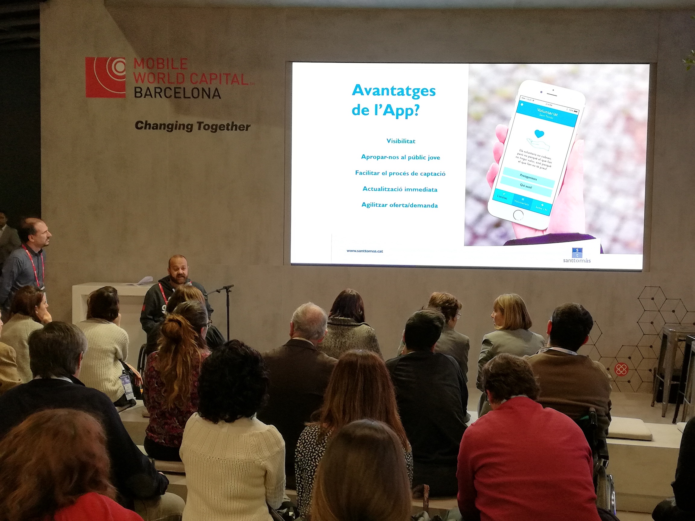 Presentació de l’App de voluntariat de Sant Tomàs al Mobile World Congress
